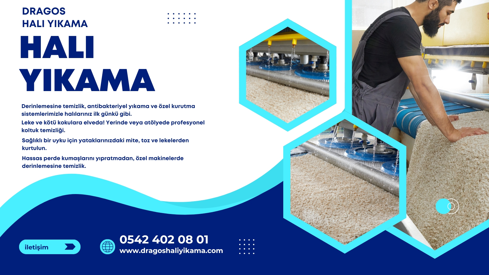 Blue White Modern Cleaning Services Facebook Cover